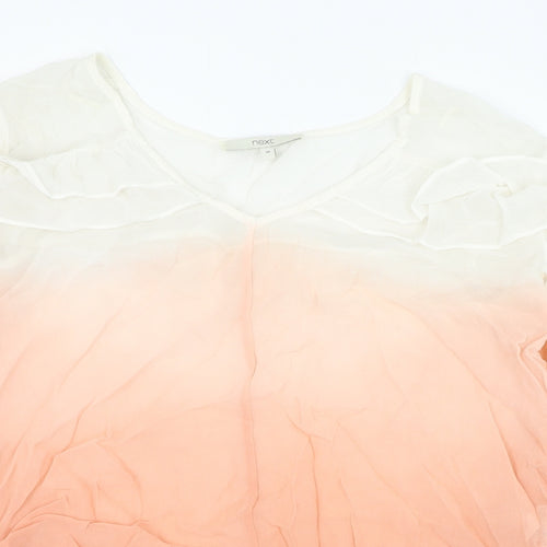 NEXT Womens Pink  Viscose Basic Blouse Size 10 V-Neck