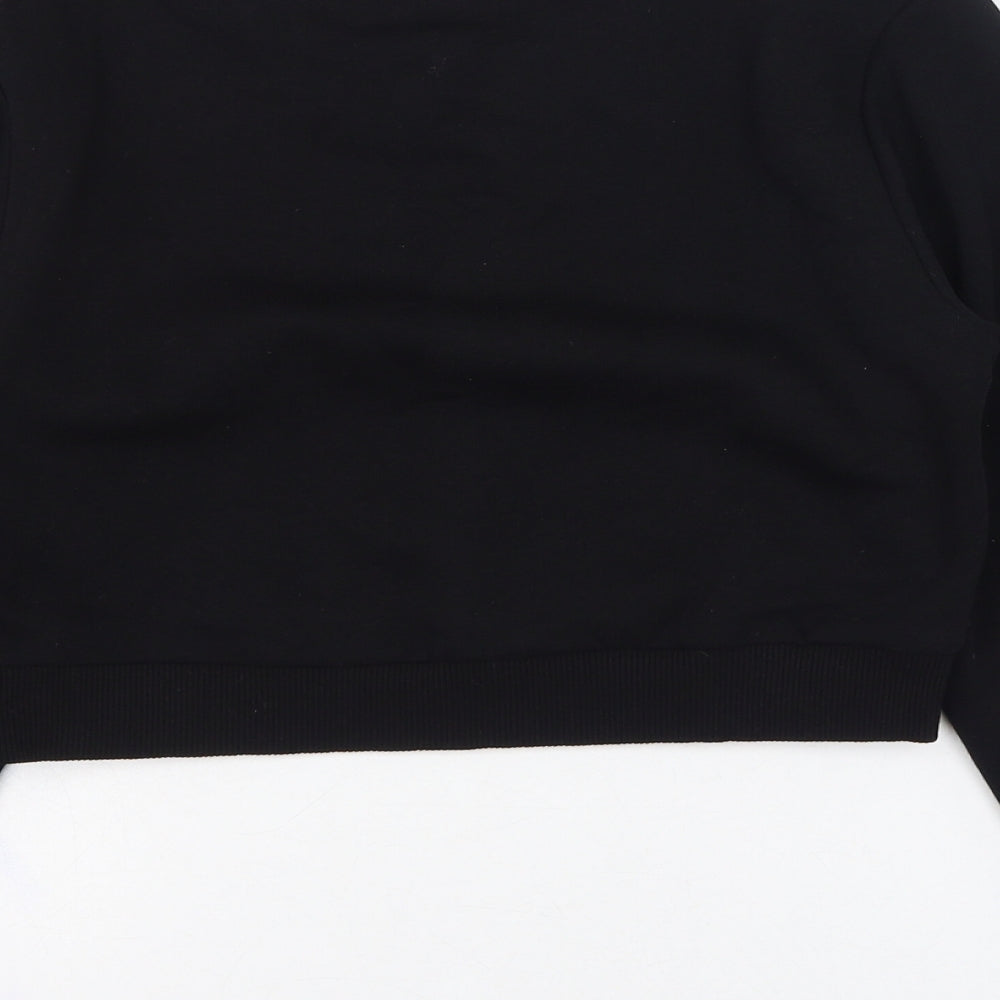 Matalan Girls Black  Cotton Pullover Sweatshirt Size 10 Years  Pullover - Heart