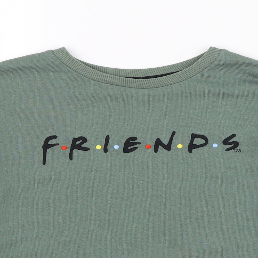 Primark Girls Green  Cotton Pullover Sweatshirt Size 8-9 Years  Pullover - Friends