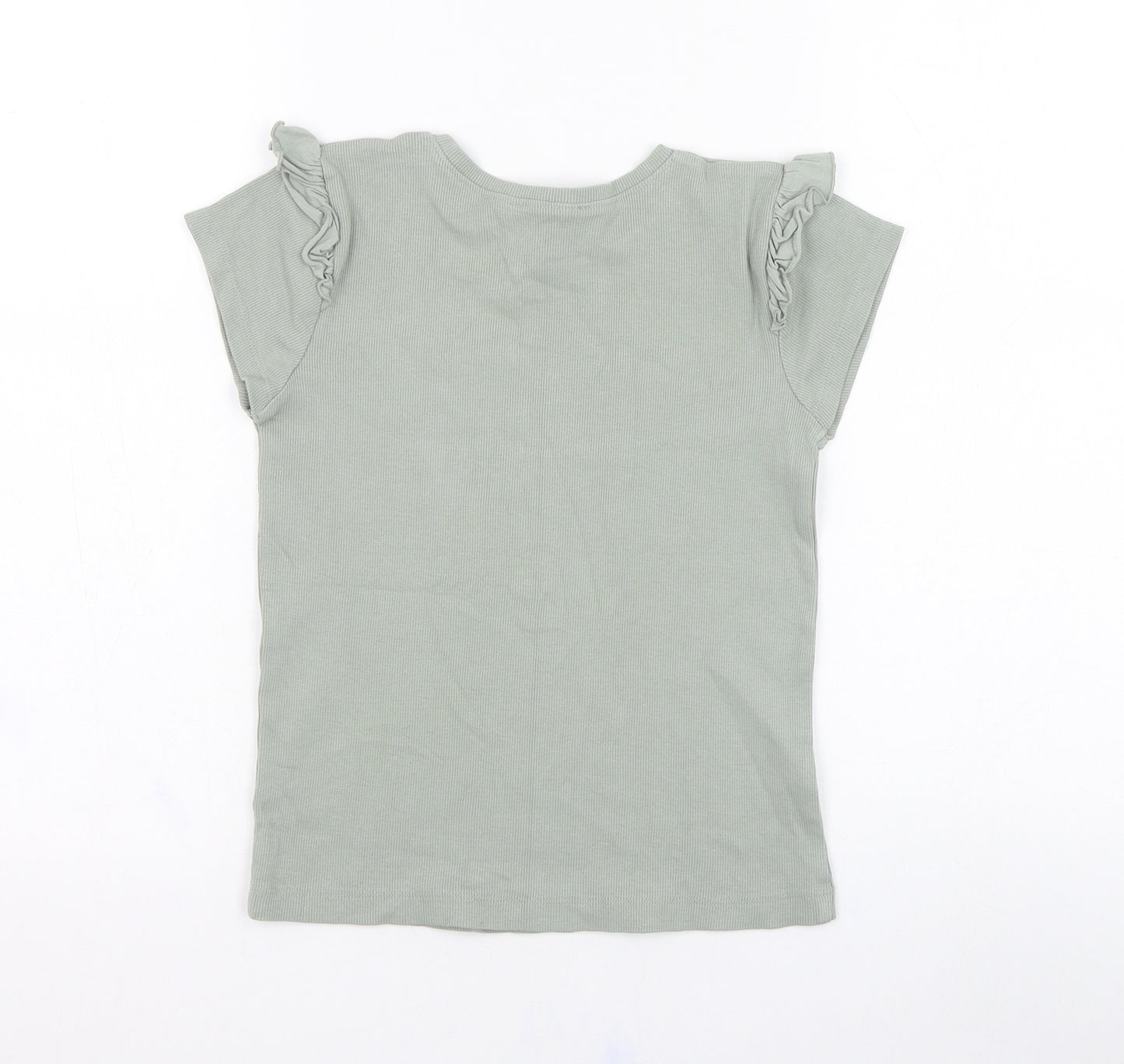 George Girls Green  Cotton Basic T-Shirt Size 10-11 Years Round Neck Pullover