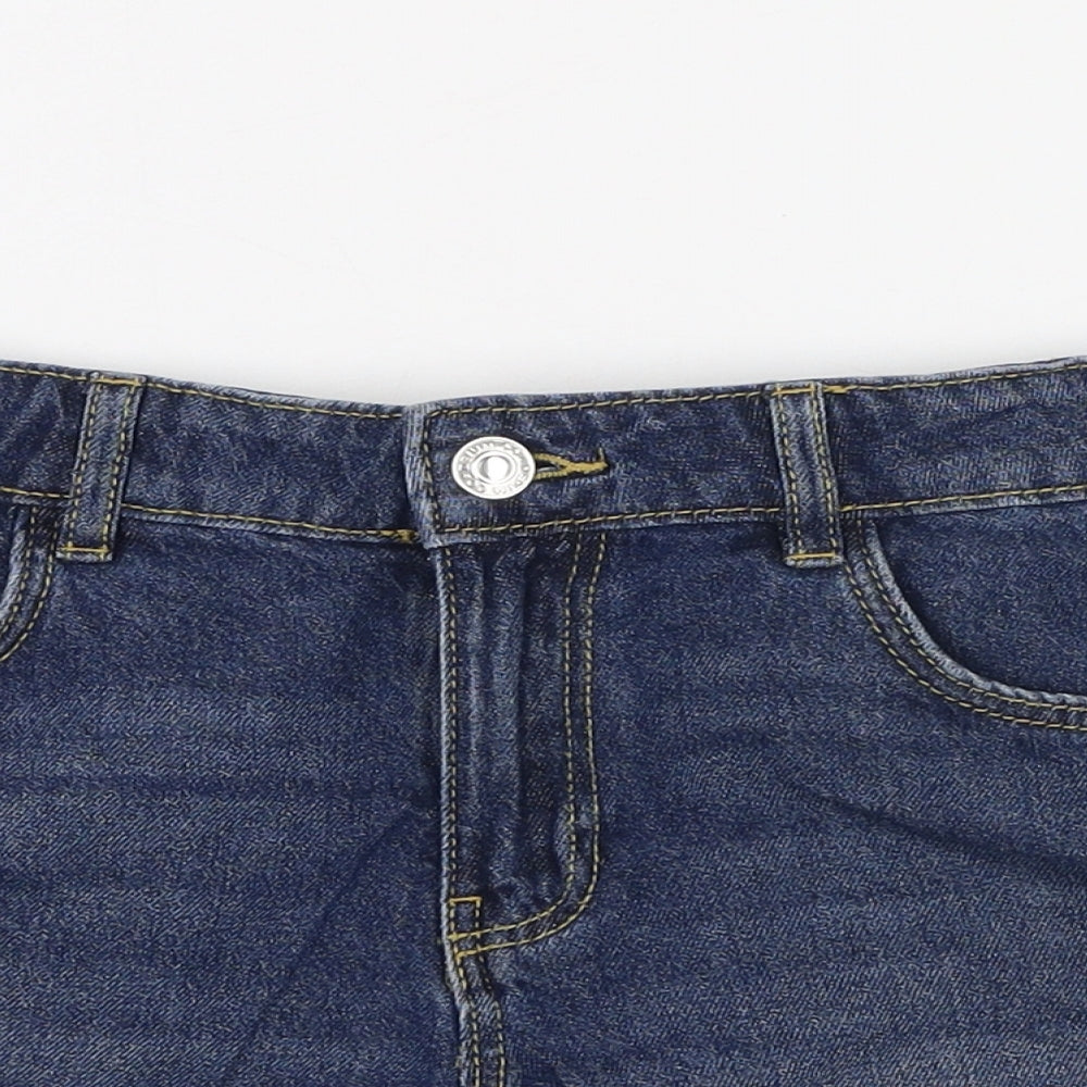Primark Girls Blue  Cotton Bermuda Shorts Size 11-12 Years  Regular Zip