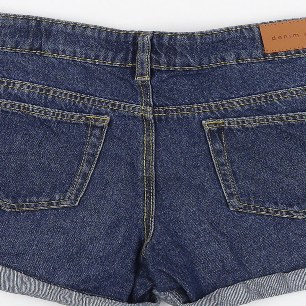 Primark Girls Blue  Cotton Bermuda Shorts Size 11-12 Years  Regular Zip