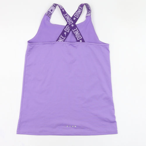 Matalan Girls Purple  Polyester Basic Tank Size 10-11 Years Round Neck Pullover - Can't Stop Me