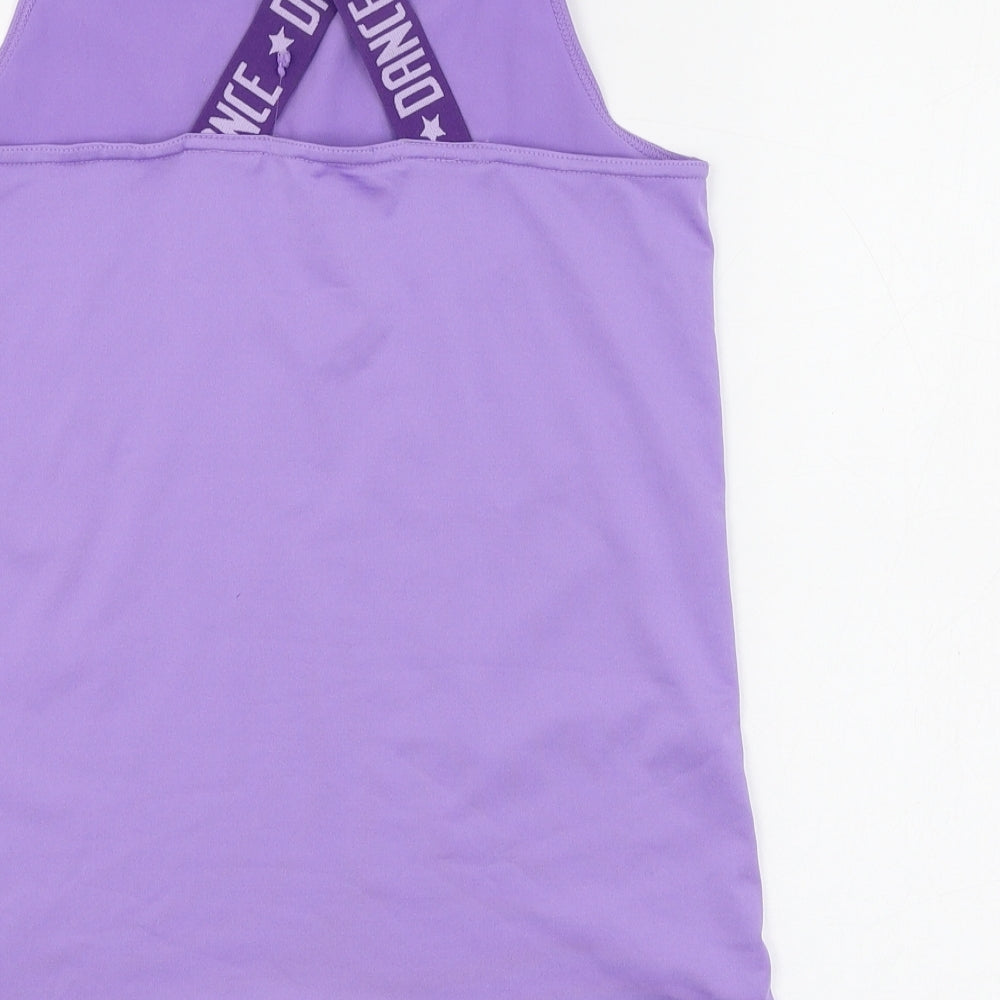 Matalan Girls Purple  Polyester Basic Tank Size 10-11 Years Round Neck Pullover - Can't Stop Me