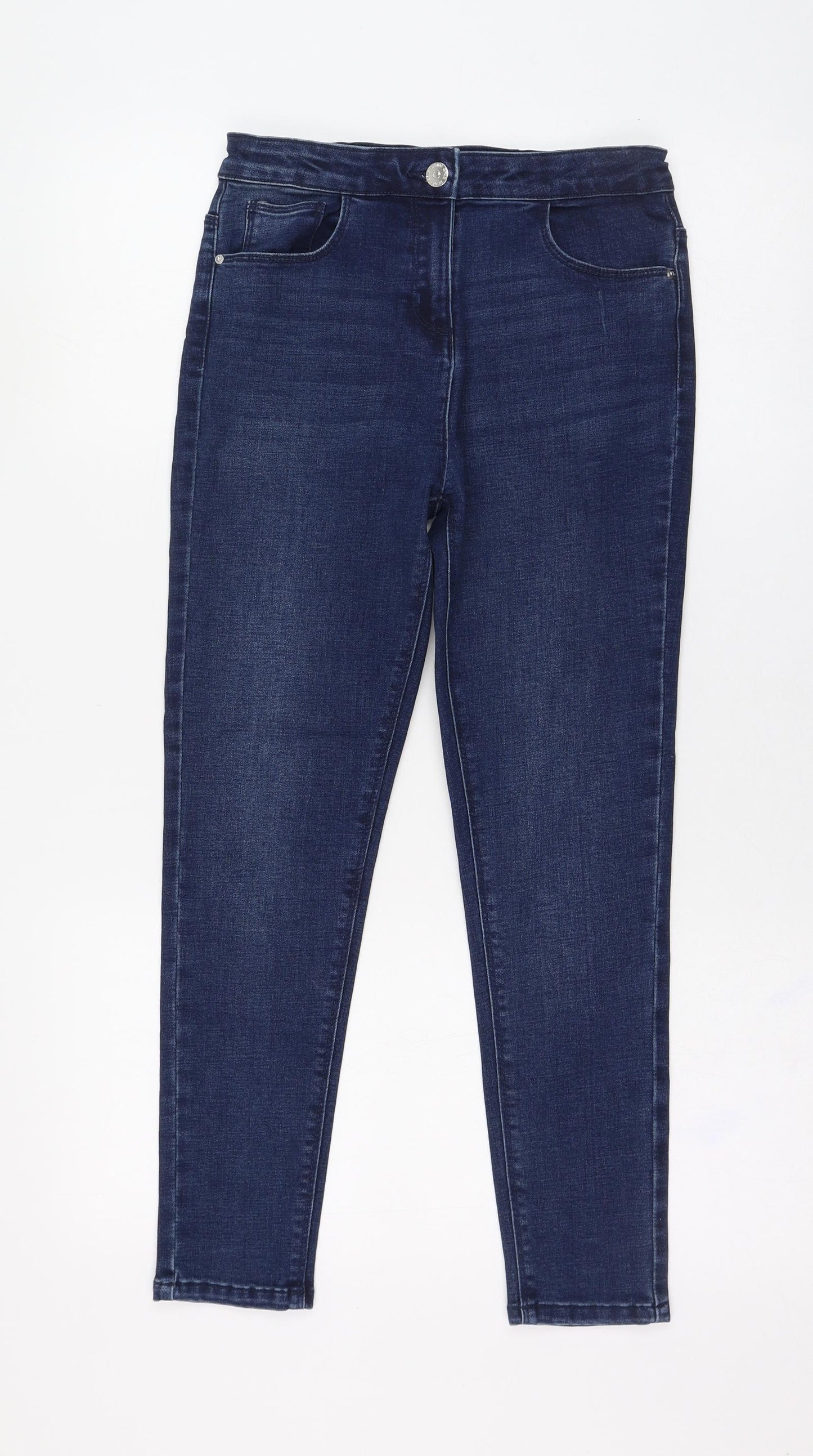 Matalan Girls Blue  Cotton Skinny Jeans Size 11 Years  Regular Zip