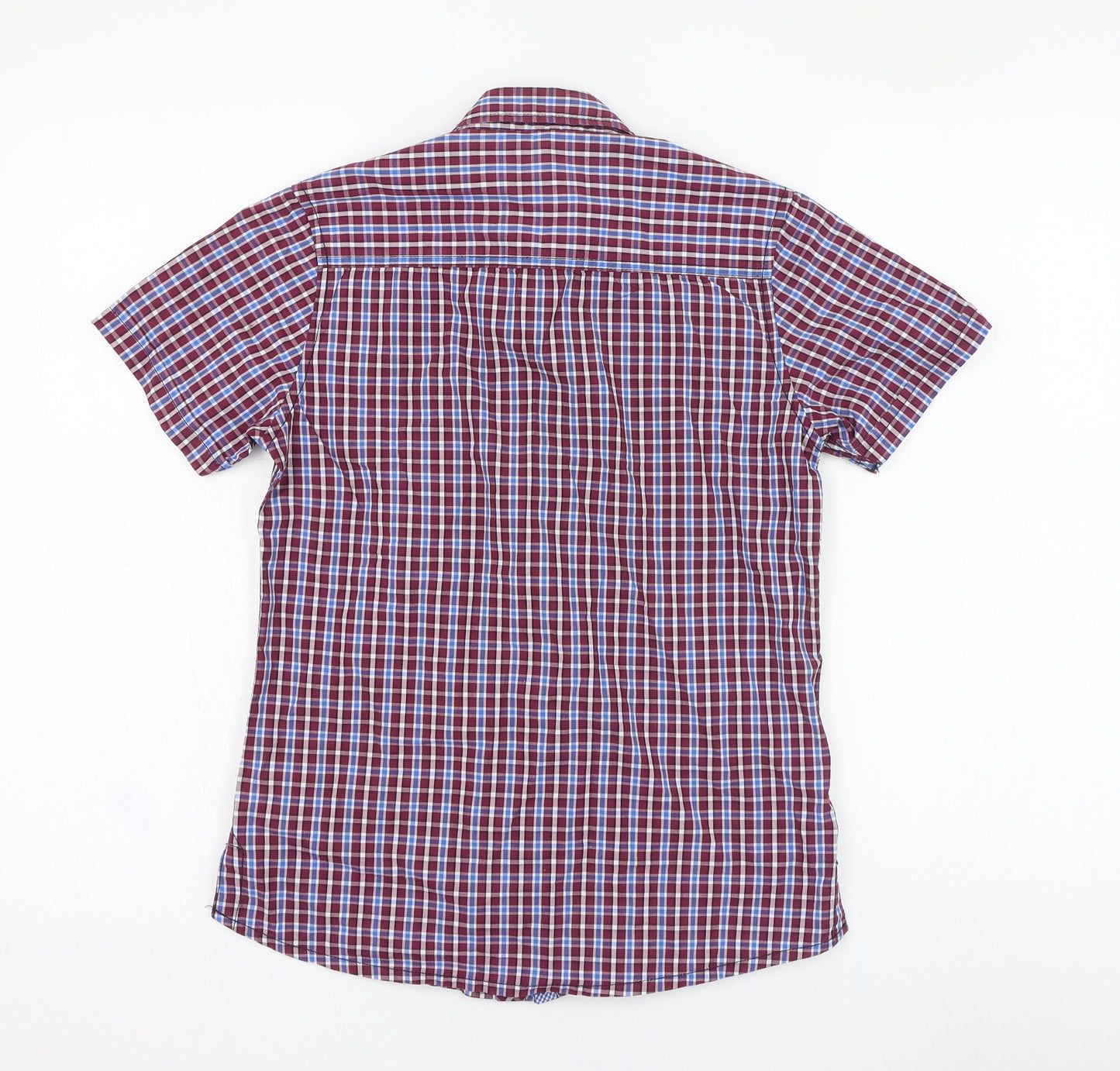 Diesel Boys Red Check Cotton Basic Button-Up Size 9-10 Years Collared Button