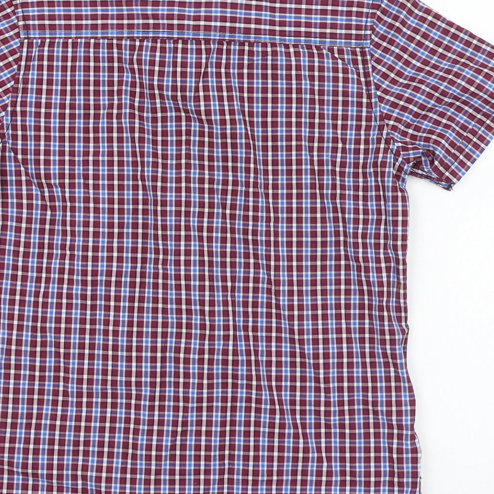 Diesel Boys Red Check Cotton Basic Button-Up Size 9-10 Years Collared Button