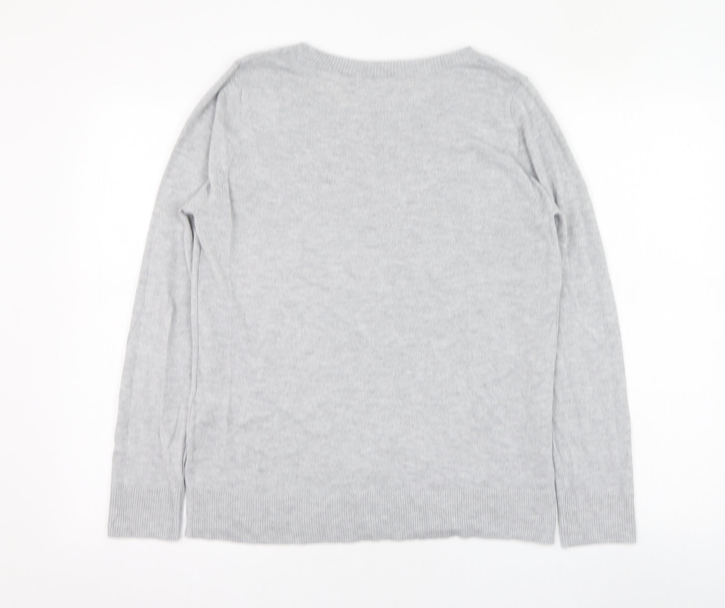 NEXT Womens Grey Round Neck  Polyester Pullover Jumper Size 14