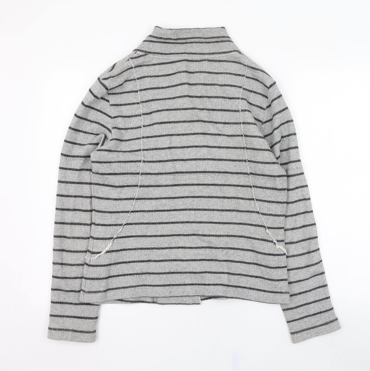 Sandwich Womens Grey Striped Cotton Full Zip Sweatshirt Size L  Zip