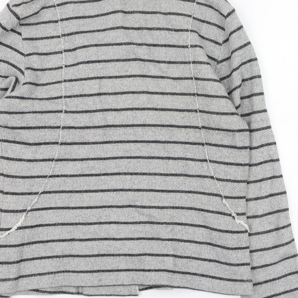 Sandwich Womens Grey Striped Cotton Full Zip Sweatshirt Size L  Zip
