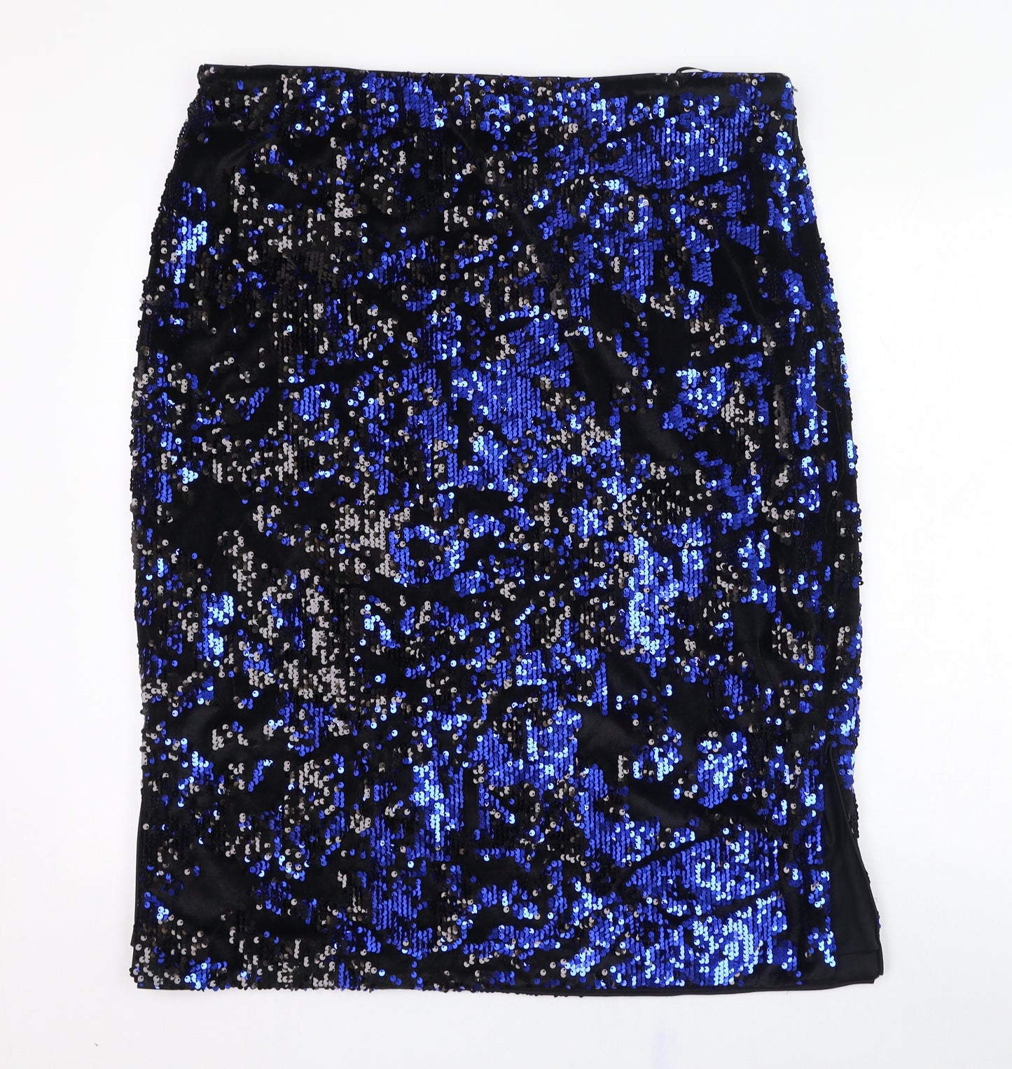 Marks and Spencer Womens Blue  Polyester Straight & Pencil Skirt Size 20   Zip