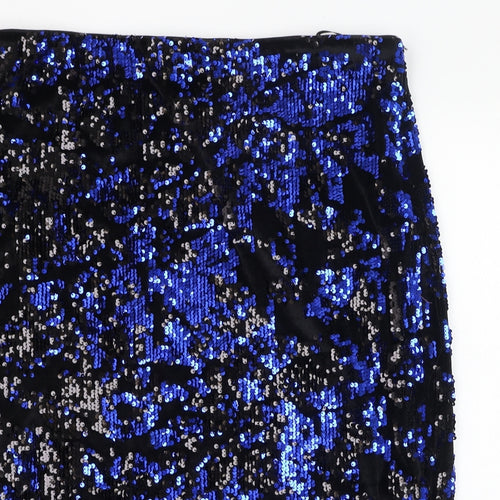 Marks and Spencer Womens Blue  Polyester Straight & Pencil Skirt Size 20   Zip