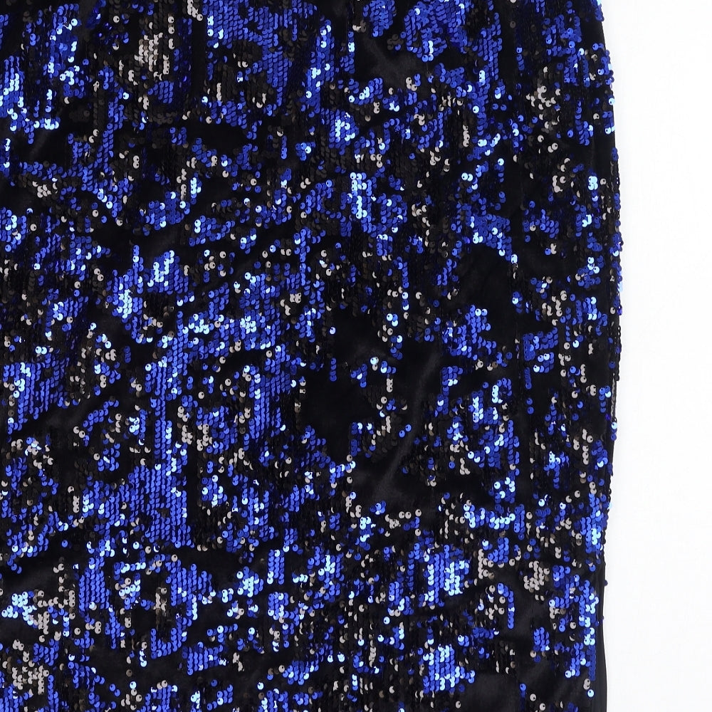 Marks and Spencer Womens Blue  Polyester Straight & Pencil Skirt Size 20   Zip