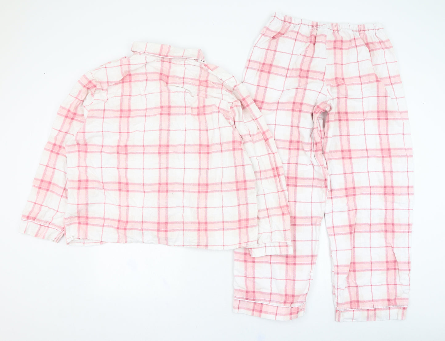 Sleepin Womens Pink Check Cotton Top Pyjama Set Size 14  Button