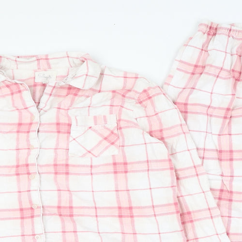 Sleepin Womens Pink Check Cotton Top Pyjama Set Size 14  Button