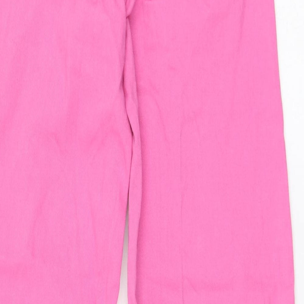 H&M Womens Pink  Cotton Wide-Leg Jeans Size 8 L30 in Relaxed Zip