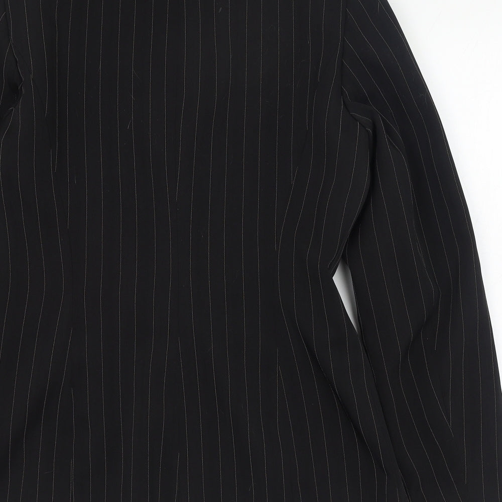 New Look Womens Black Striped  Jacket Blazer Size 10  Button