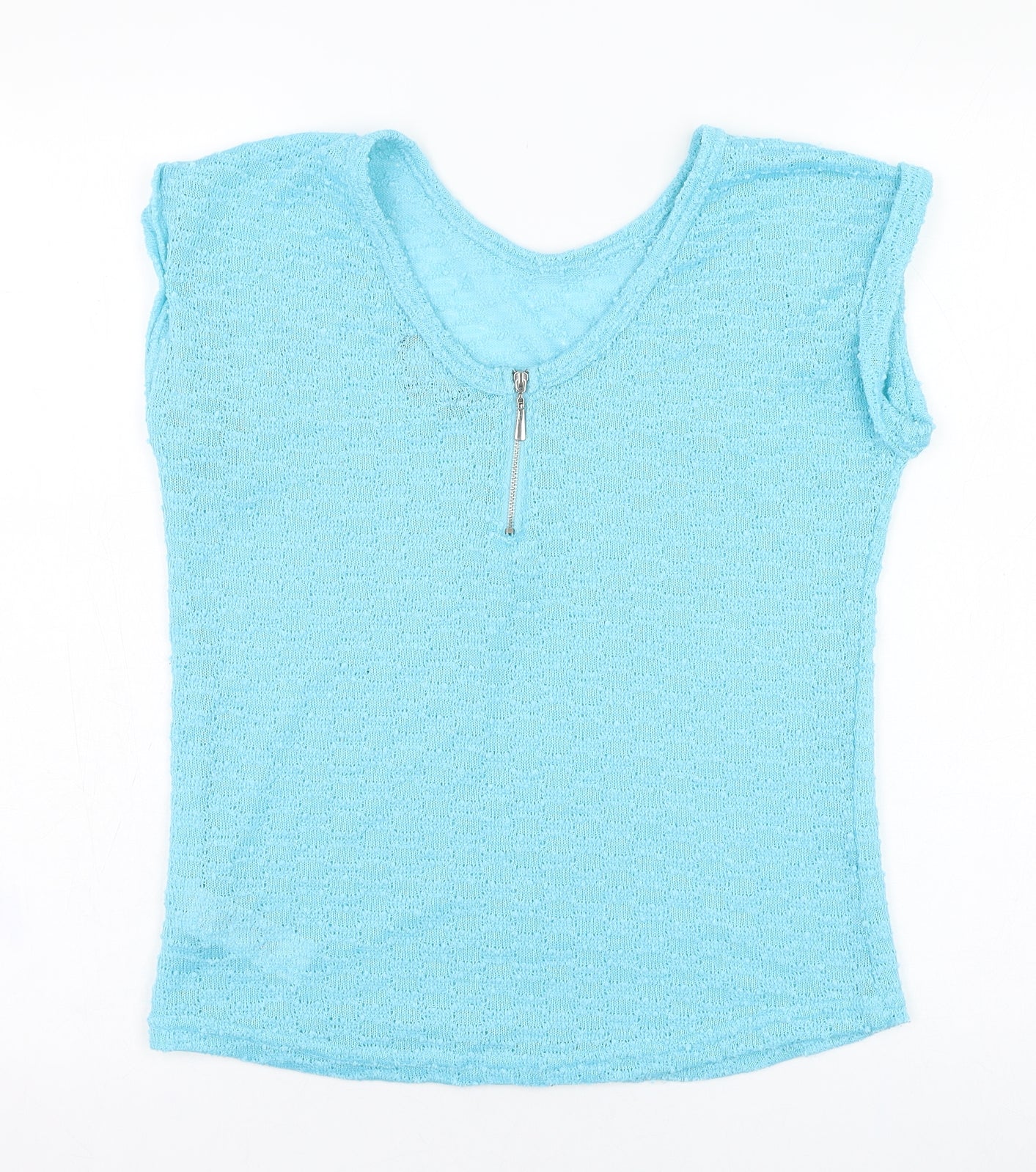 New Look Womens Blue  Polyester Basic T-Shirt Size 8 Round Neck
