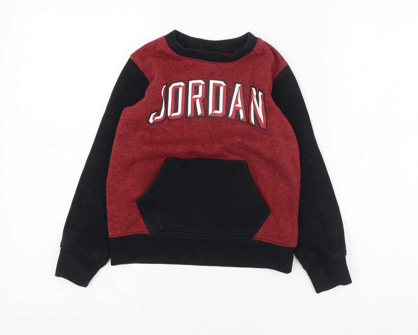 Jordan Boys Red  Cotton Pullover Sweatshirt Size 4-5 Years  Pullover