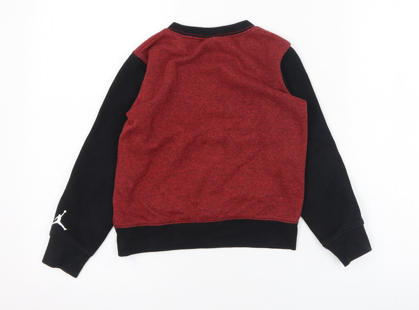 Jordan Boys Red  Cotton Pullover Sweatshirt Size 4-5 Years  Pullover