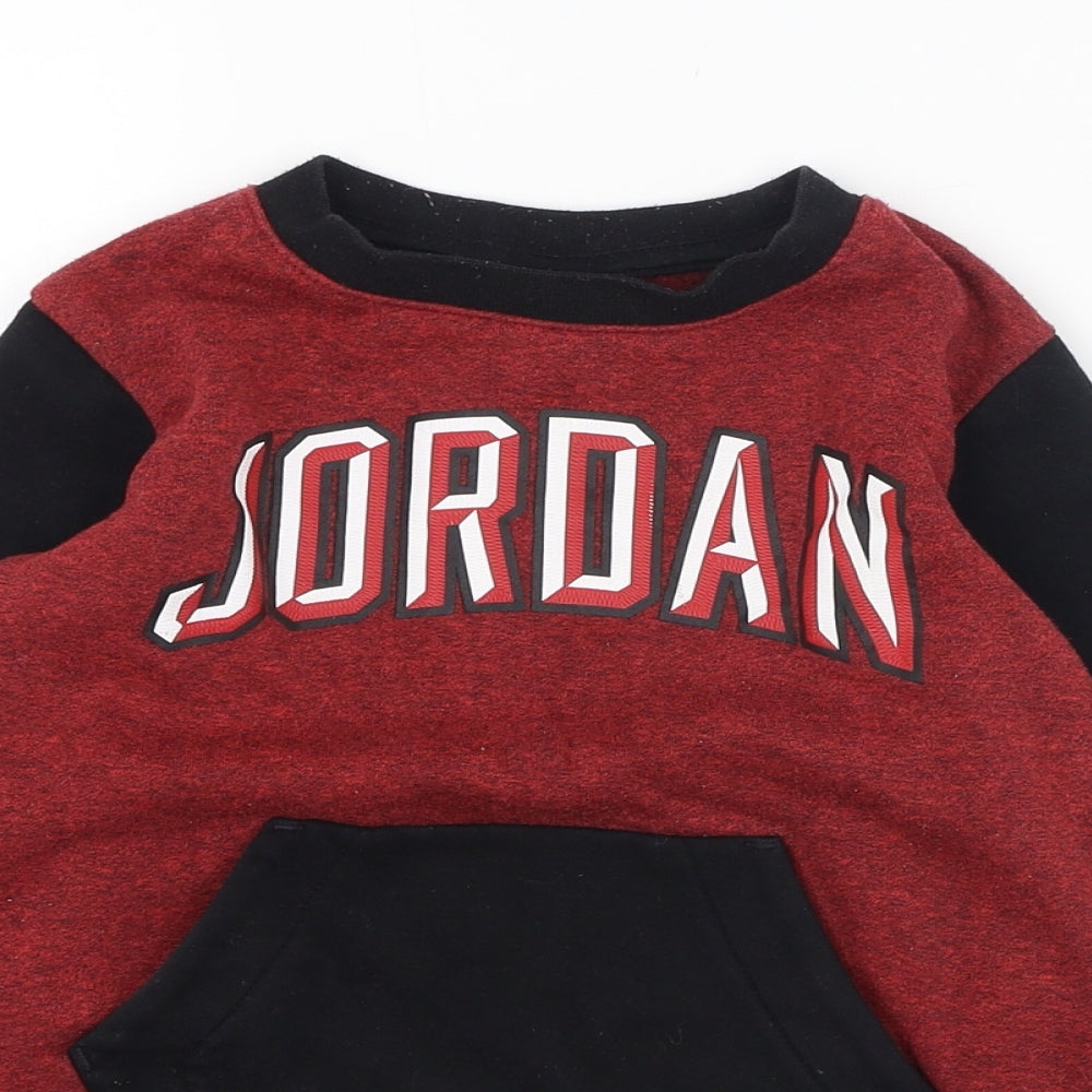 Jordan Boys Red  Cotton Pullover Sweatshirt Size 4-5 Years  Pullover