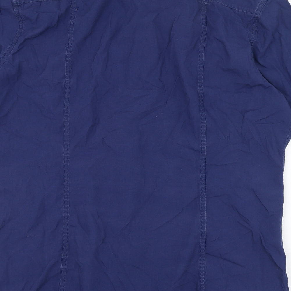 EDC Mens Blue  Cotton  Button-Up Size XL Collared Button