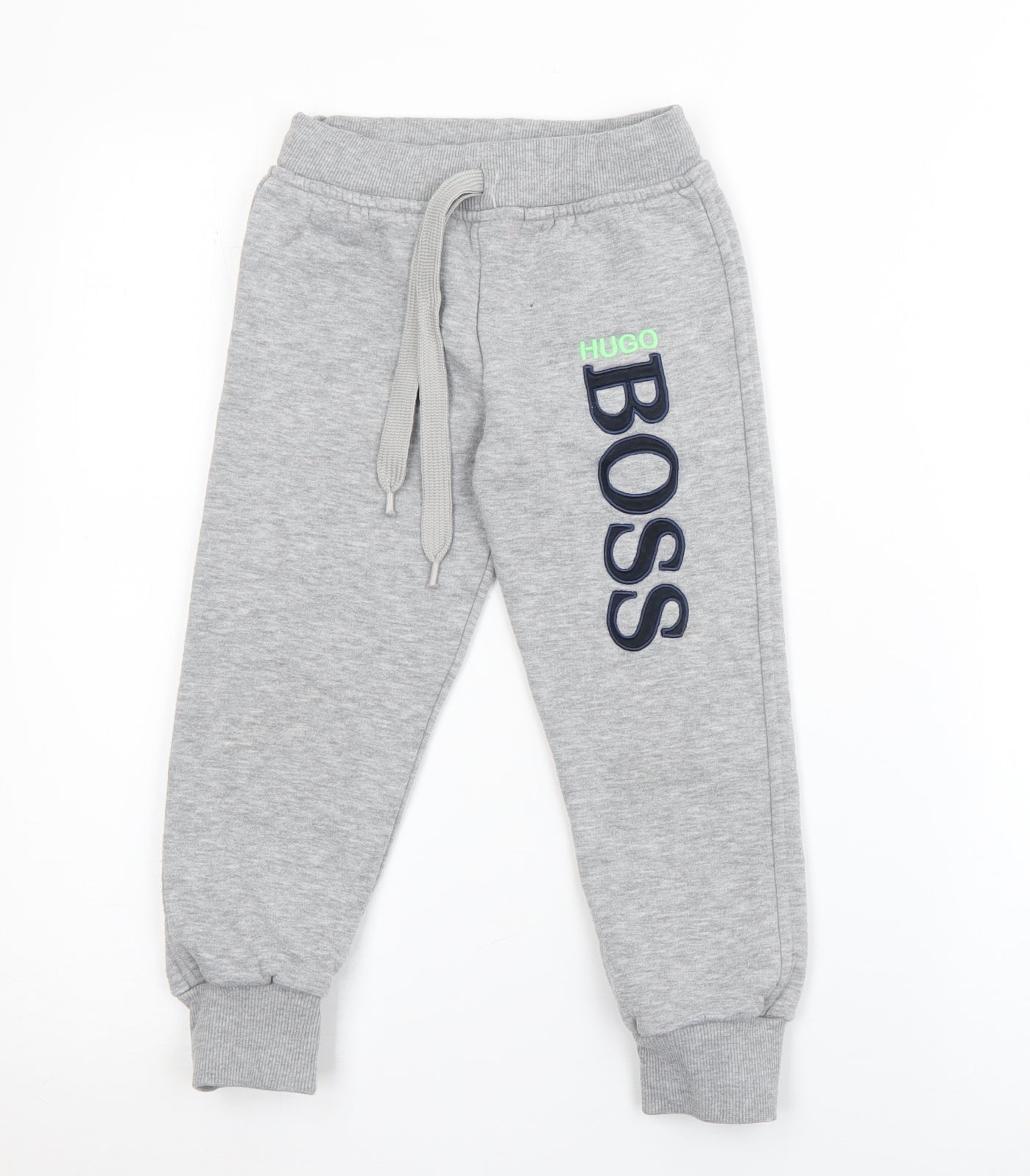 HUGO BOSS Boys Grey  Cotton Jogger Trousers Size 5 Years  Regular
