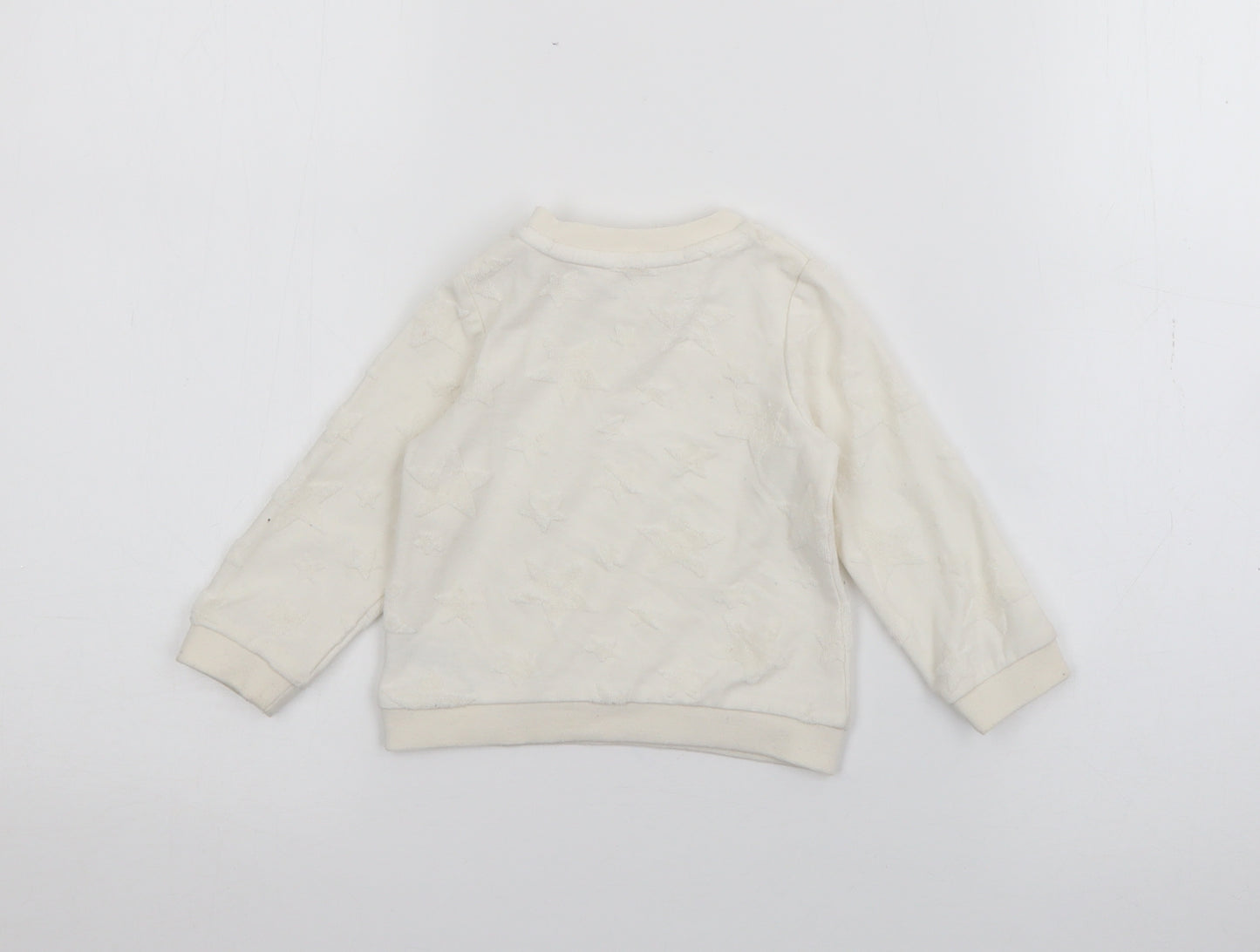 TU Baby White  Cotton Pullover Jumper Size 3-6 Months  Snap