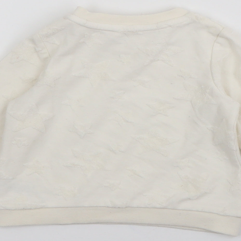 TU Baby White  Cotton Pullover Jumper Size 3-6 Months  Snap