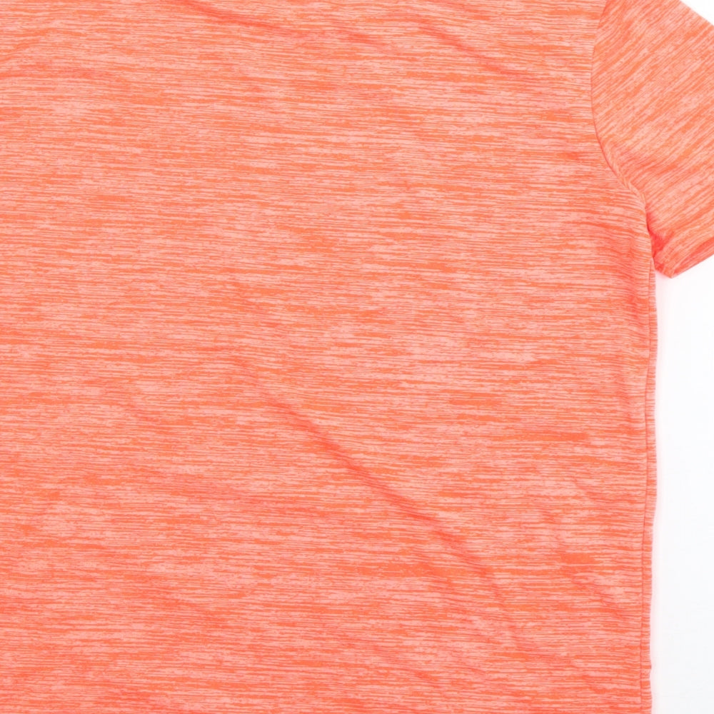 Dunnes Stores Boys Orange  Polyester Pullover T-Shirt Size 10-11 Years Crew Neck