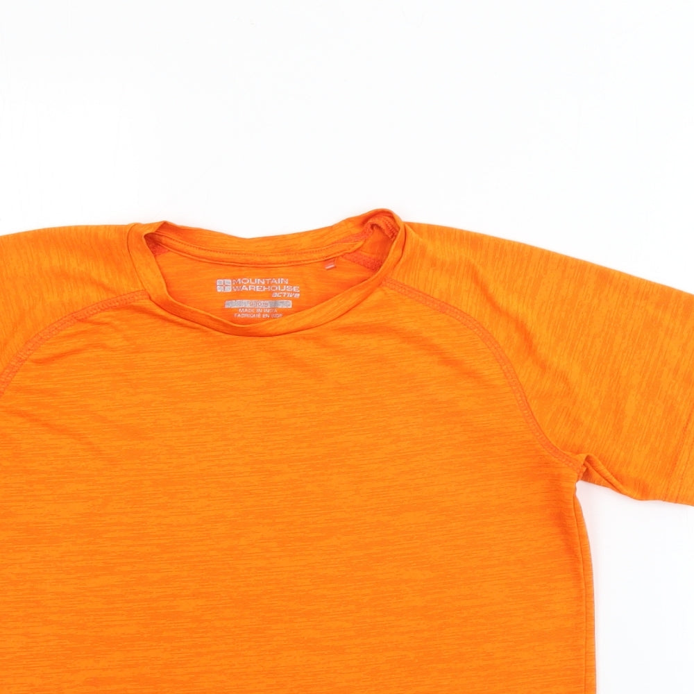 Mountain Warehouse Boys Orange  Polyester Pullover T-Shirt Size 9-10 Years Crew Neck