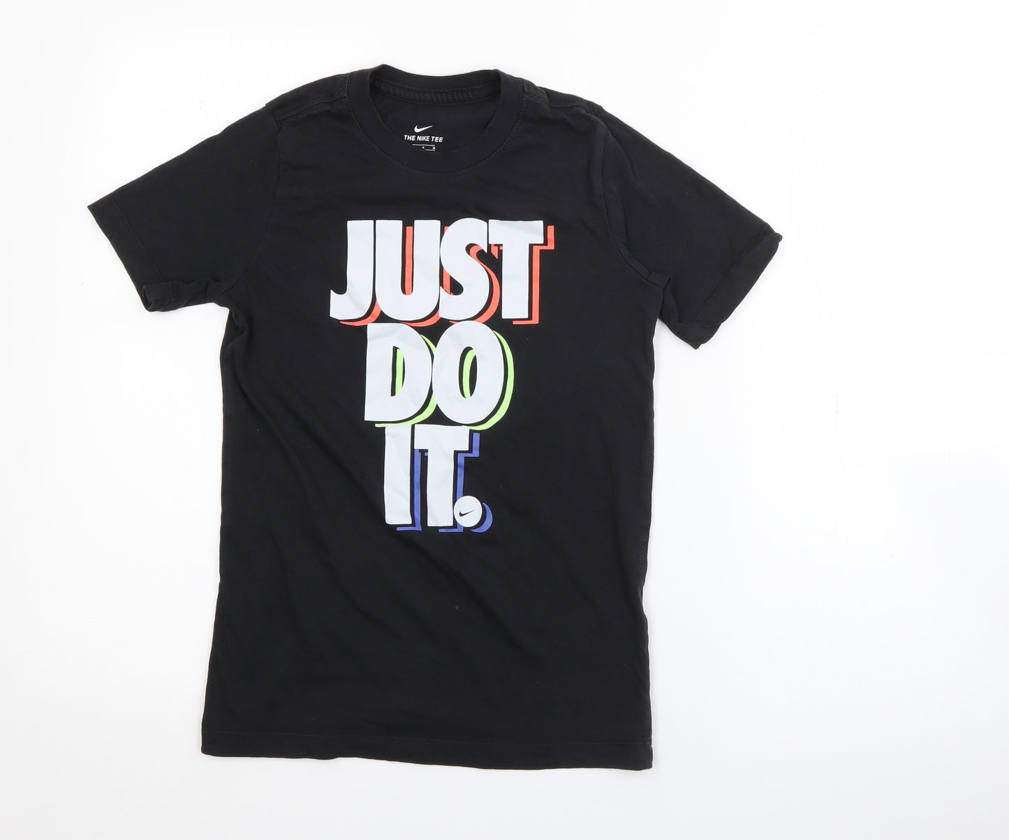 Nike Boys Black  Polyester Pullover T-Shirt Size M Crew Neck