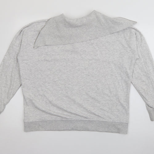 F&F Womens Grey High Neck  Cotton Pullover Jumper Size 16