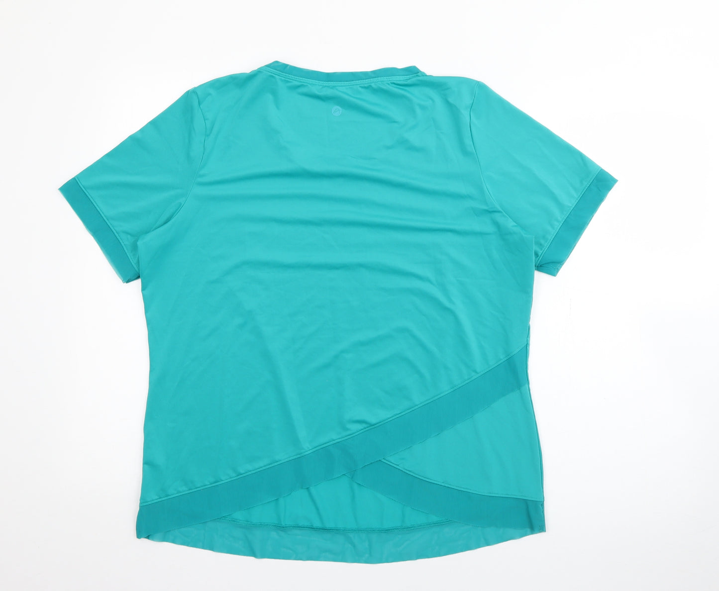 F&F Womens Blue  Polyester Pullover T-Shirt Size 16 Crew Neck