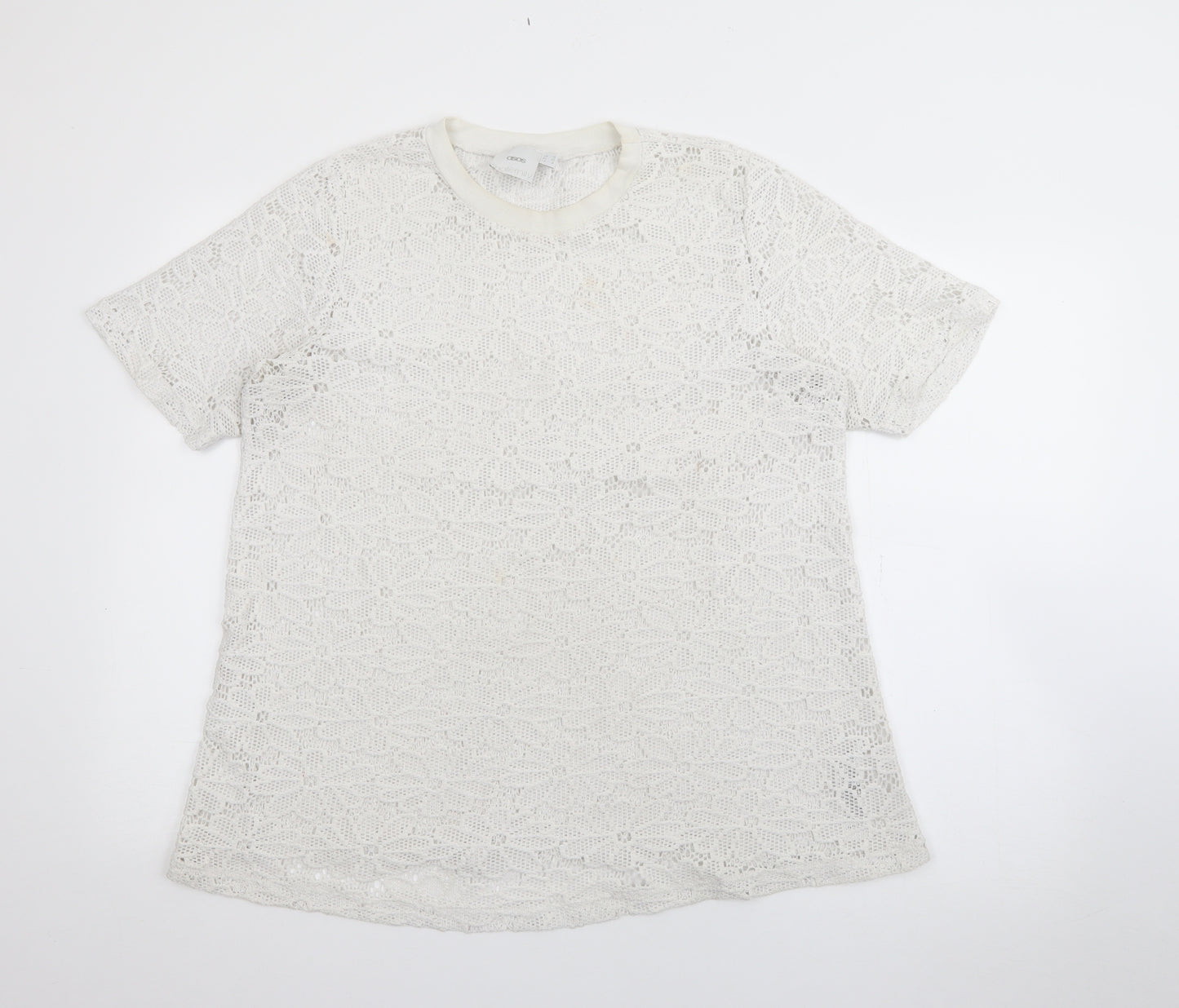 ASOS Womens White Crew Neck  Polyester Pullover Jumper Size 12
