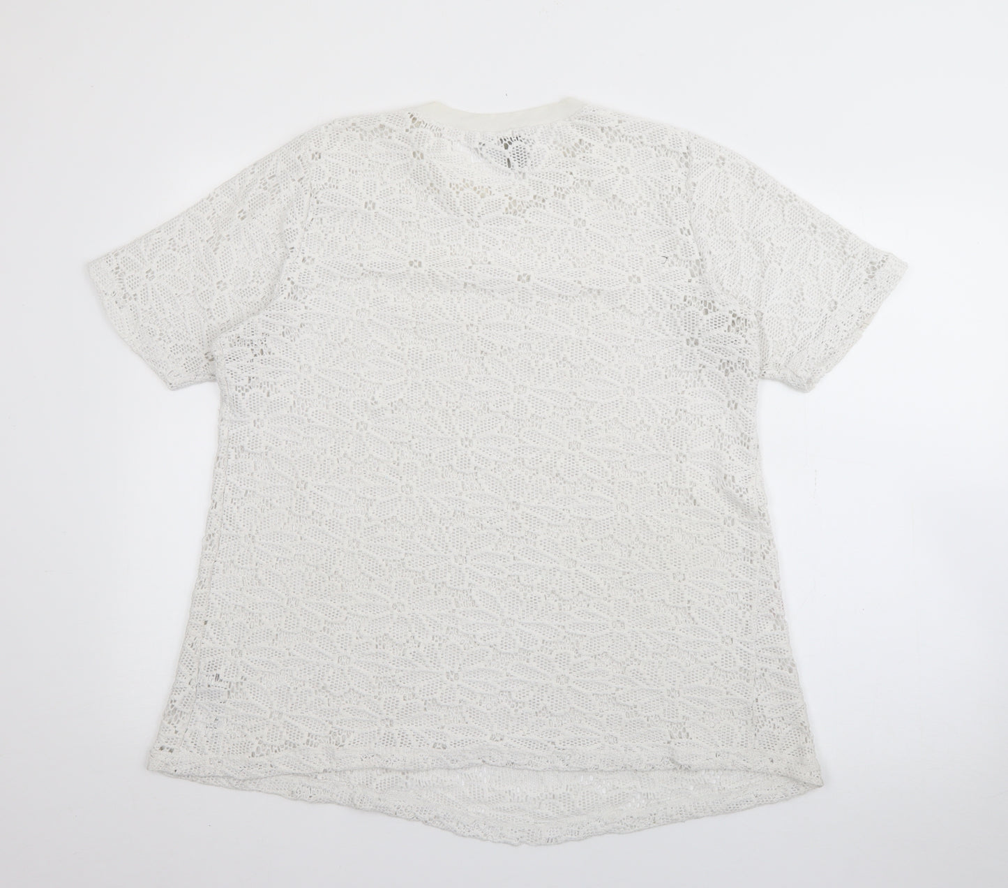 ASOS Womens White Crew Neck  Polyester Pullover Jumper Size 12