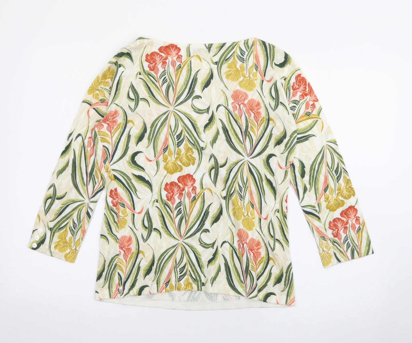 NEXT Womens Multicoloured Boat Neck Floral Cotton Pullover Jumper Size 10