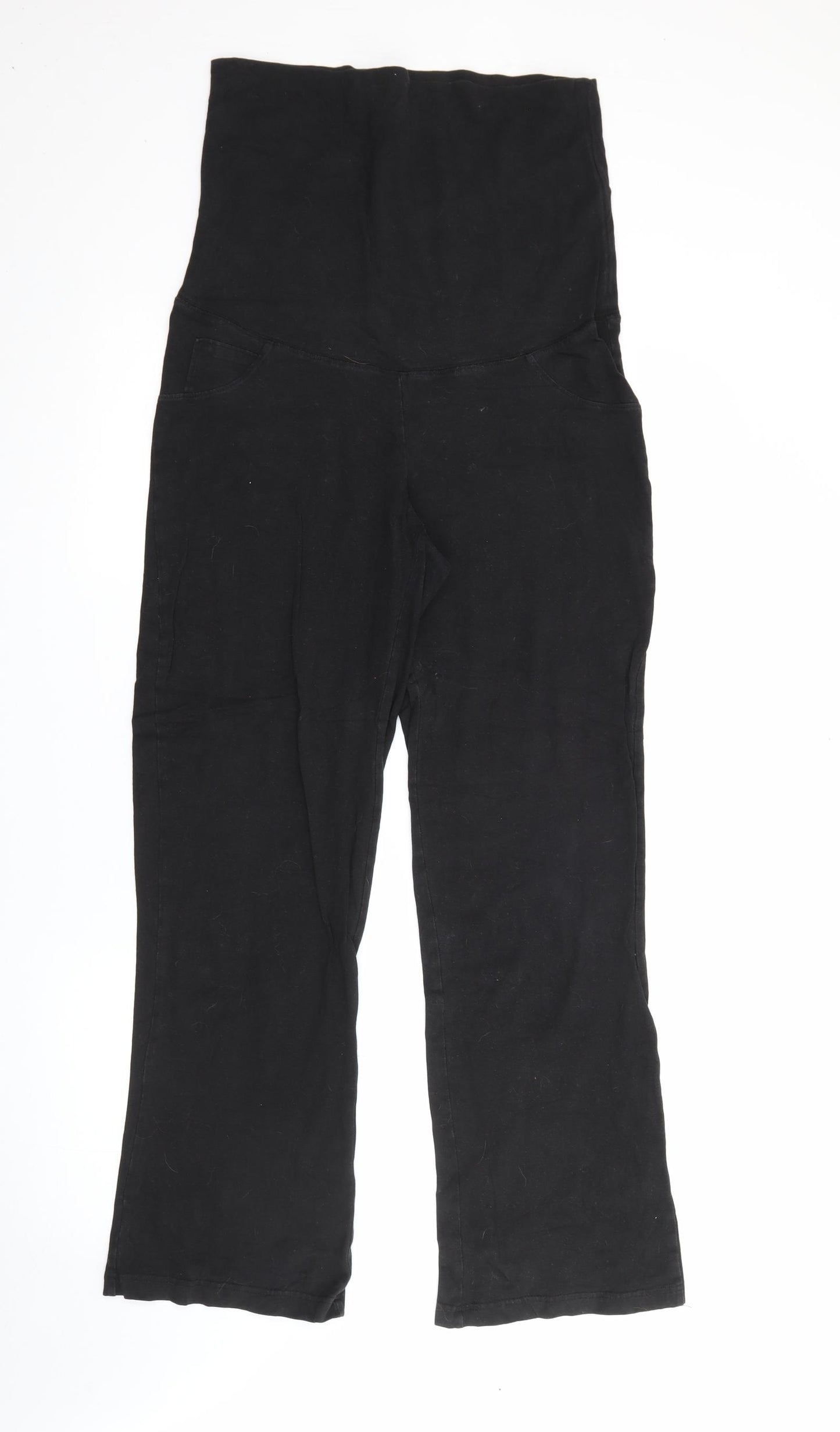 ESMARA Womens Black  Cotton Pedal Pusher Leggings Size M L29 in