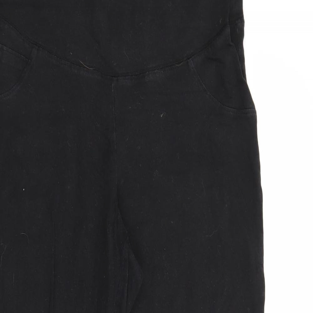 ESMARA Womens Black  Cotton Pedal Pusher Leggings Size M L29 in