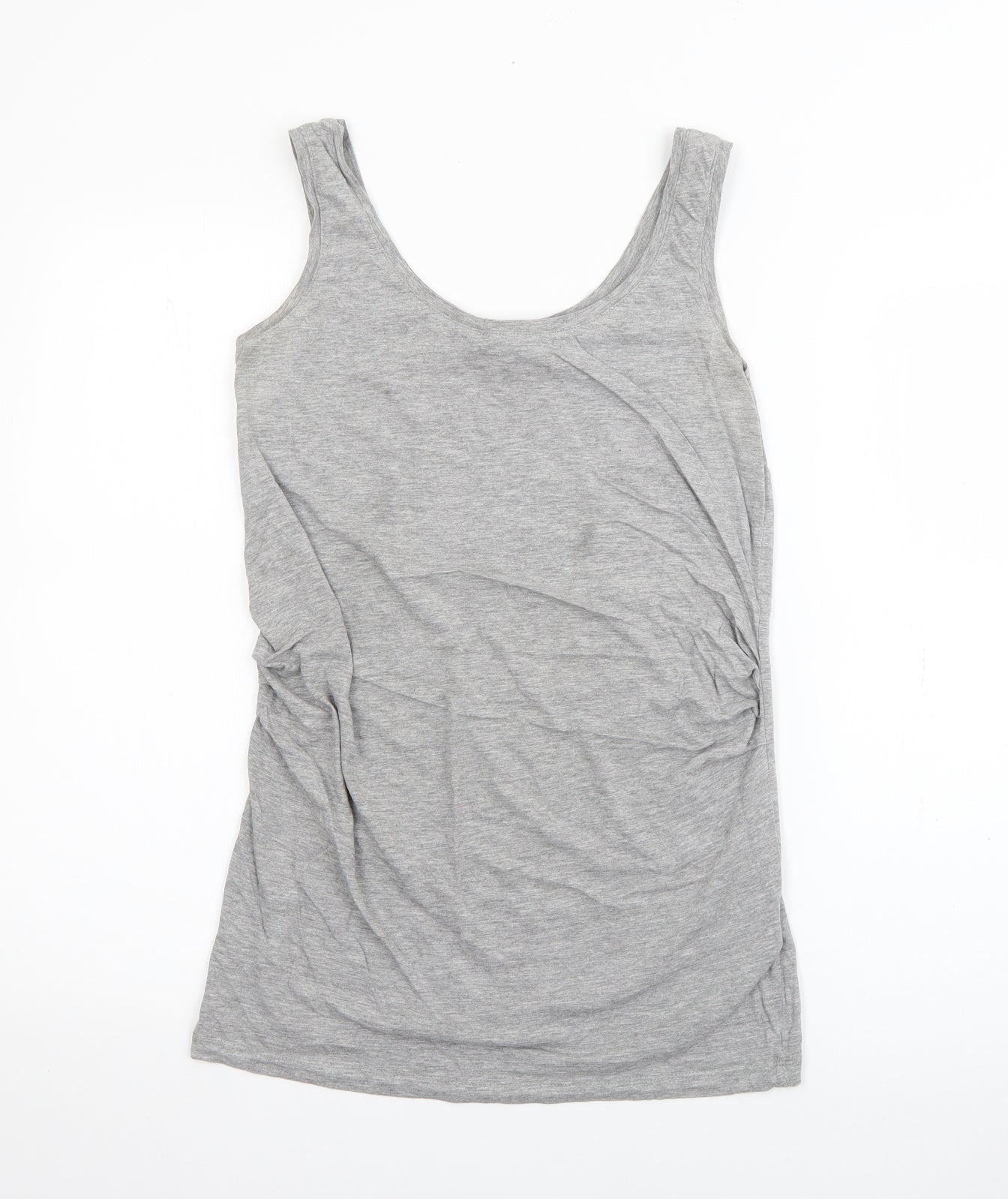 New Look Womens Grey  Cotton Camisole Tank Size 10 Scoop Neck