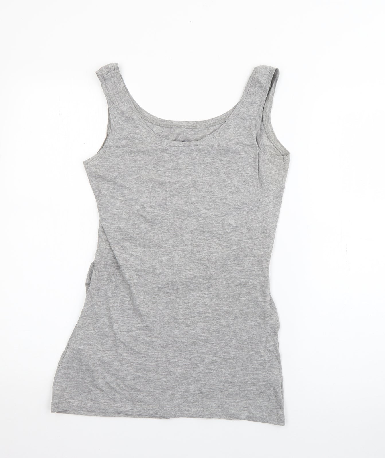 New Look Womens Grey  Cotton Camisole Tank Size 10 Scoop Neck