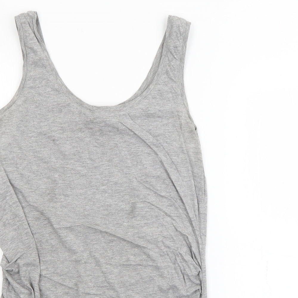 New Look Womens Grey  Cotton Camisole Tank Size 10 Scoop Neck