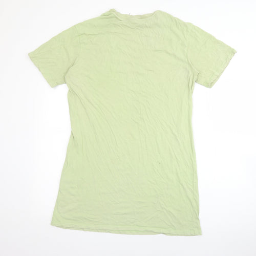 H&M Womens Green  Cotton T-Shirt Dress  Size XS  Crew Neck