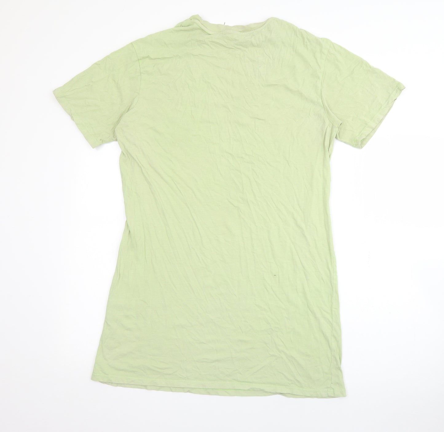 H&M Womens Green  Cotton T-Shirt Dress  Size XS  Crew Neck