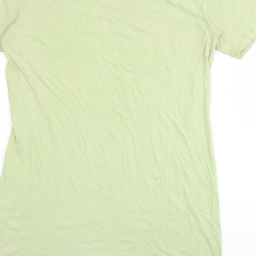 H&M Womens Green  Cotton T-Shirt Dress  Size XS  Crew Neck