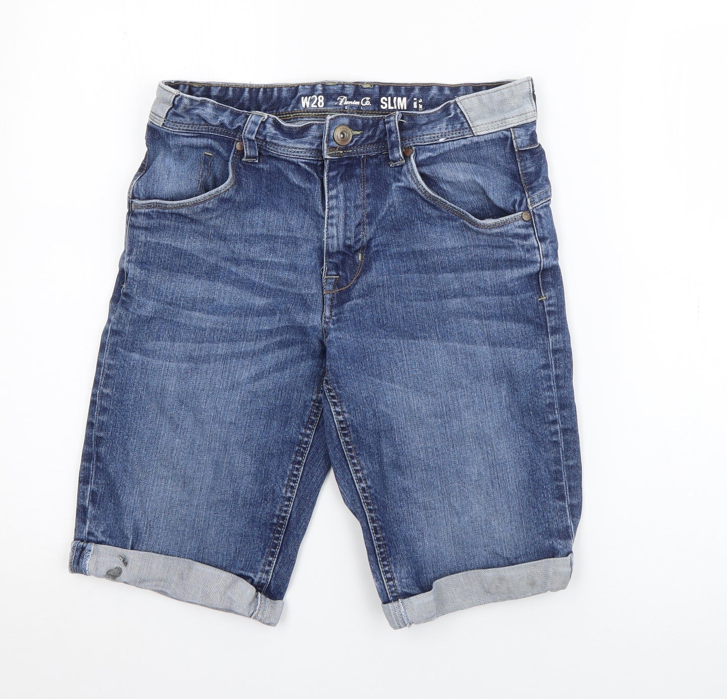 Denim & Co Mens Blue  Cotton Bermuda Shorts Size 28 in L9 in Regular