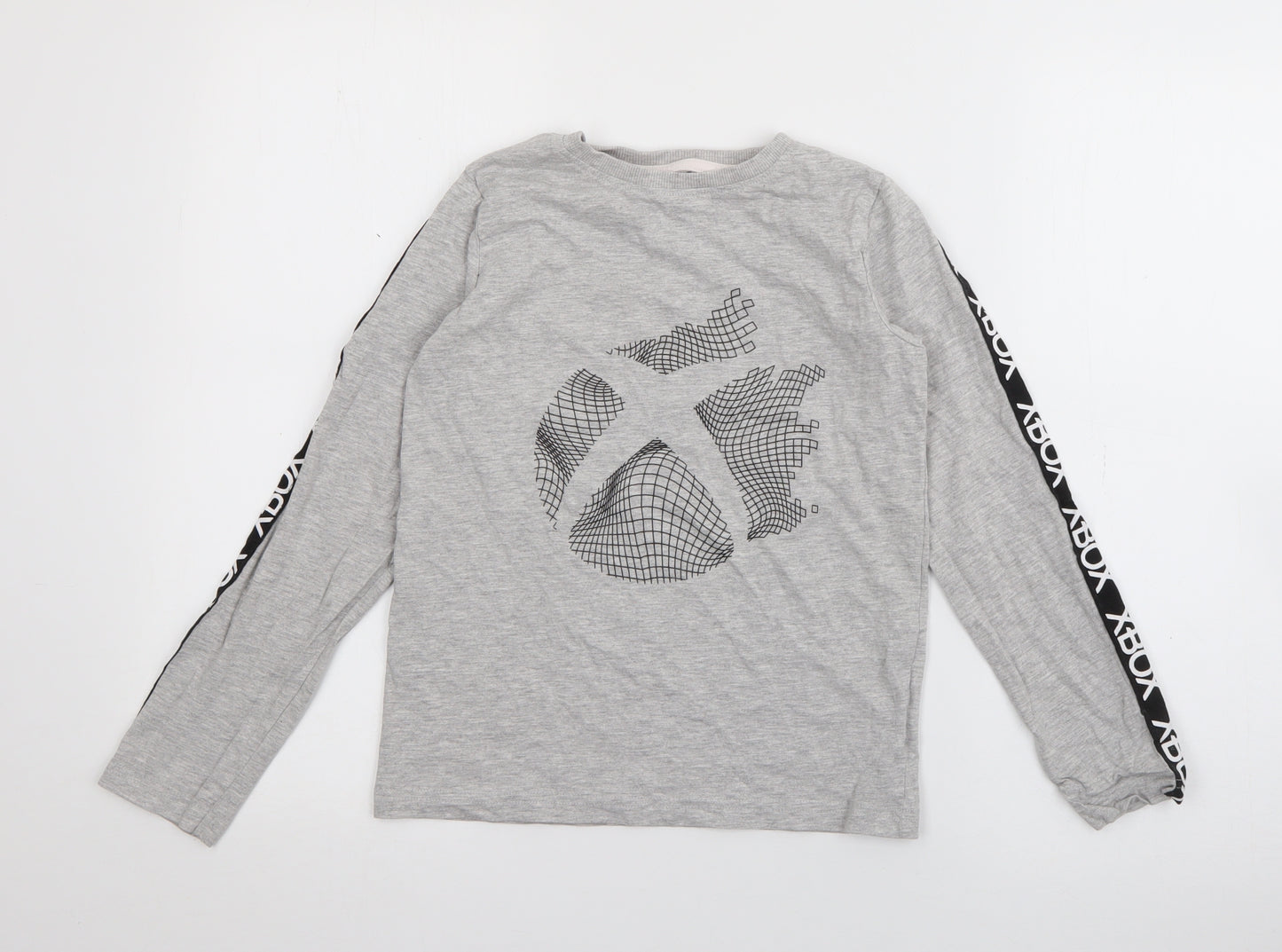 NEXT Boys Grey  Cotton Pullover T-Shirt Size 9 Years Crew Neck  - Xbox