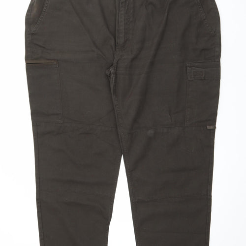 DECATHLON Womens Green  Cotton Cargo Trousers Size 4XL L27 in Regular