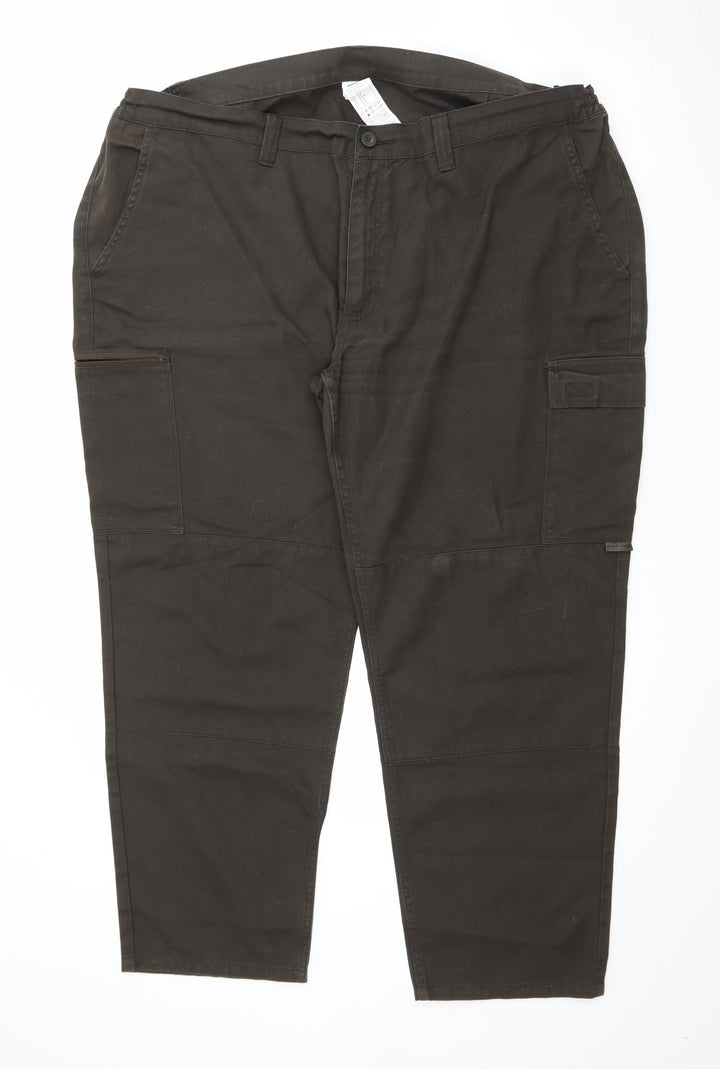 DECATHLON Womens Green Cotton Cargo Trousers Size 4XL L27 in Regular