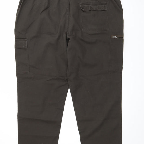 DECATHLON Womens Green  Cotton Cargo Trousers Size 4XL L27 in Regular